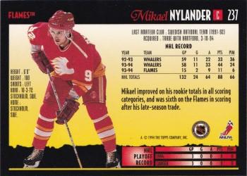 1994-95 Topps Premier - Special Effects #237 Mikael Nylander Back