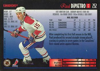1994-95 Topps Premier - Special Effects #252 Paul DiPietro Back