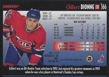 1994-95 Topps Premier - Special Effects #366 Gilbert Dionne Back