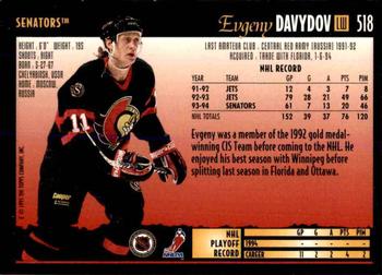 1994-95 Topps Premier - Special Effects #518 Evgeny Davydov Back