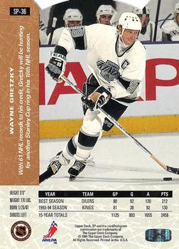 1994-95 Upper Deck - SP Die Cut #SP-36 Wayne Gretzky Back
