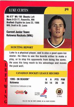1995-96 Bowman - Draft Prospects #P8 Luke Curtin Back
