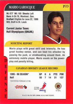 1995-96 Bowman - Draft Prospects #P23 Mario Larocque Back
