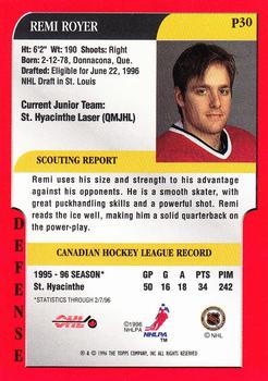 1995-96 Bowman - Draft Prospects #P30 Remi Royer Back