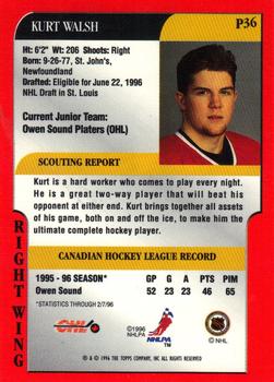 1995-96 Bowman - Draft Prospects #P36 Kurt Walsh Back