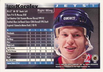 1995-96 Bowman - Foil #9 Igor Korolev Back