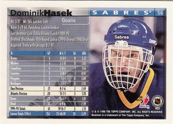 1995-96 Bowman - Foil #56 Dominik Hasek Back