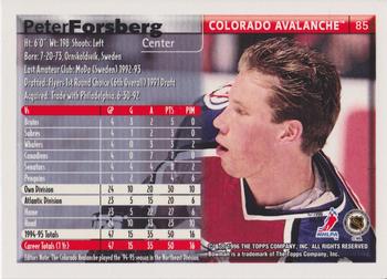 1995-96 Bowman - Foil #85 Peter Forsberg Back