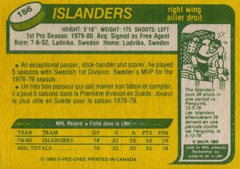 1980-81 O-Pee-Chee #156 Anders Kallur Back