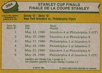 1980-81 O-Pee-Chee #264 Stanley Cup Finals Back