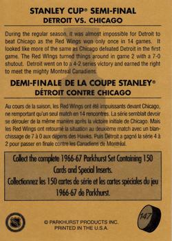 1995-96 Parkhurst 1966-67 #147 Stanley Cup Playoffs Semifinals Back