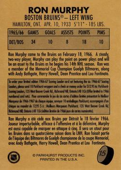 1995-96 Parkhurst 1966-67 #15 Ron Murphy Back