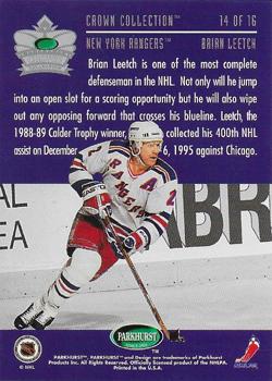 1995-96 Parkhurst International - Crown Collection Gold (Series 2) #14 Brian Leetch Back