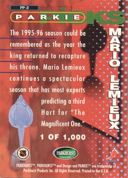 1995-96 Parkhurst International - Parkie Picks #PP-2 Mario Lemieux Back