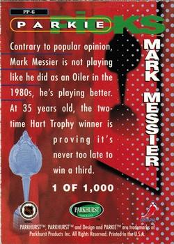 1995-96 Parkhurst International - Parkie Picks #PP-6 Mark Messier Back