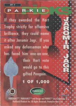 1995-96 Parkhurst International - Parkie Picks #PP-7 Jaromir Jagr Back