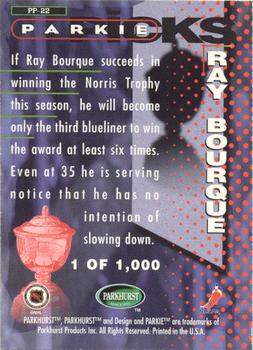 1995-96 Parkhurst International - Parkie Picks #PP-22 Ray Bourque Back