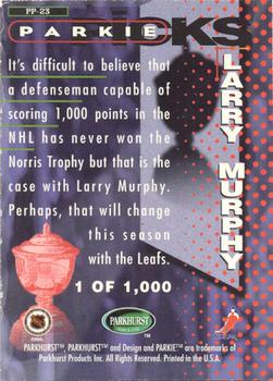 1995-96 Parkhurst International - Parkie Picks #PP-23 Larry Murphy Back