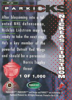 1995-96 Parkhurst International - Parkie Picks #PP-24 Nicklas Lidstrom Back