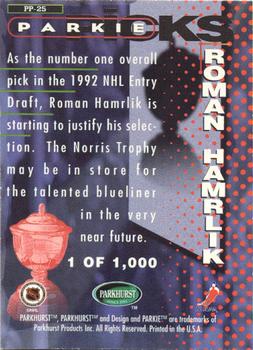1995-96 Parkhurst International - Parkie Picks #PP-25 Roman Hamrlik Back