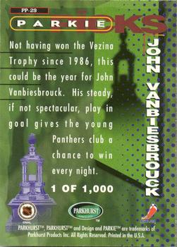 1995-96 Parkhurst International - Parkie Picks #PP-29 John Vanbiesbrouck Back