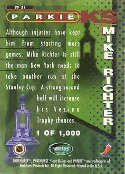 1995-96 Parkhurst International - Parkie Picks #PP-31 Mike Richter Back