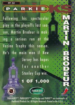 1995-96 Parkhurst International - Parkie Picks #PP-32 Martin Brodeur Back