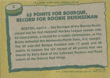 1980-81 Topps #2 Ray Bourque Back
