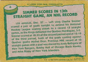 1980-81 Topps #4 Charlie Simmer Back