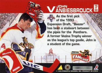 1995-96 Pinnacle - FANtasy #16 John Vanbiesbrouck Back