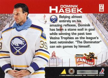 1995-96 Pinnacle - FANtasy #17 Dominik Hasek Back