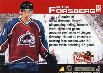 1995-96 Pinnacle - FANtasy #25 Peter Forsberg Back