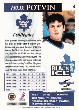 1995-96 Score - Black Ice #4 Felix Potvin Back