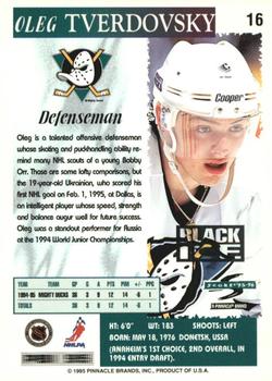 1995-96 Score - Black Ice #16 Oleg Tverdovsky Back