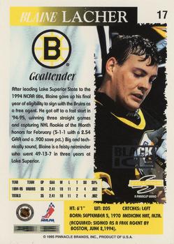 1995-96 Score - Black Ice #17 Blaine Lacher Back