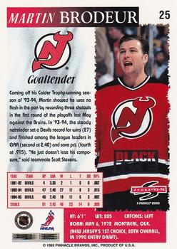 1995-96 Score - Black Ice #25 Martin Brodeur Back