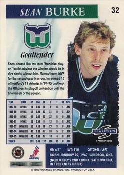 1995-96 Score - Black Ice #32 Sean Burke Back