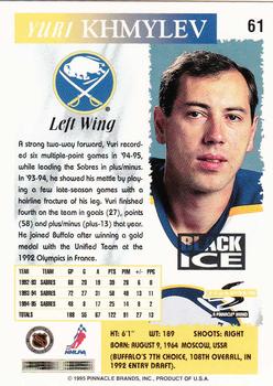1995-96 Score - Black Ice #61 Yuri Khmylev Back