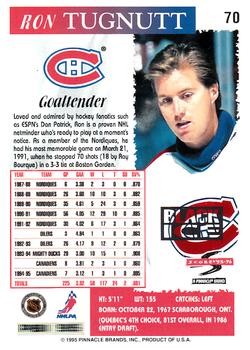 1995-96 Score - Black Ice #70 Ron Tugnutt Back