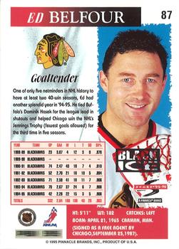 1995-96 Score - Black Ice #87 Ed Belfour Back