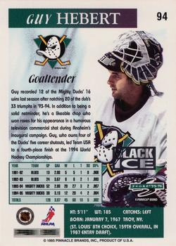 1995-96 Score - Black Ice #94 Guy Hebert Back