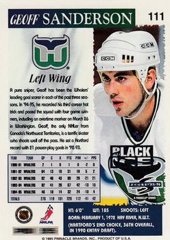 1995-96 Score - Black Ice #111 Geoff Sanderson Back