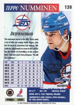 1995-96 Score - Black Ice #139 Teppo Numminen Back