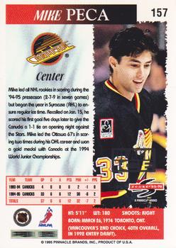 1995-96 Score - Black Ice #157 Mike Peca Back