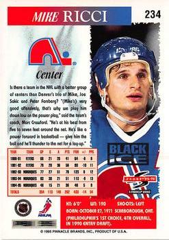 1995-96 Score - Black Ice #234 Mike Ricci Back