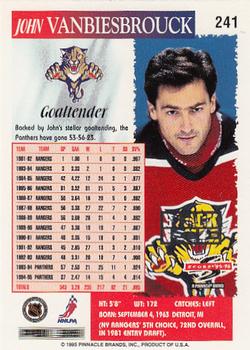 1995-96 Score - Black Ice #241 John Vanbiesbrouck Back