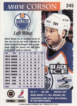 1995-96 Score - Black Ice #245 Shayne Corson Back
