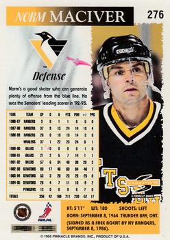 1995-96 Score - Black Ice #276 Norm Maciver Back