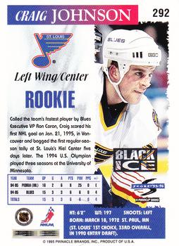 1995-96 Score - Black Ice #292 Craig Johnson Back
