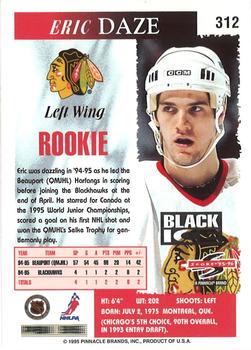 1995-96 Score - Black Ice #312 Eric Daze Back